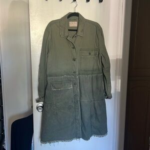 We the Free Olive denim long jacket size Large